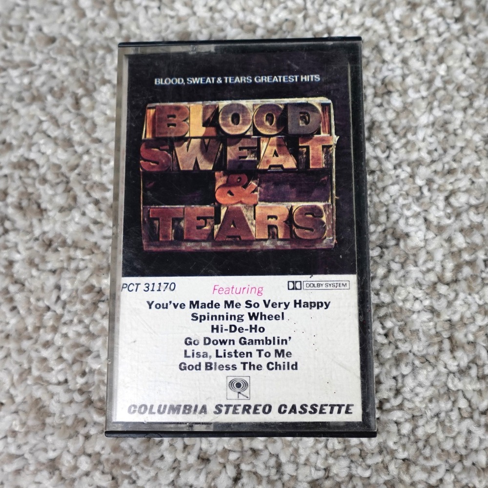 Blood Sweat & Tears Greatest Hits Cassette Tape Columbia PCT 31170 Vintage 1972